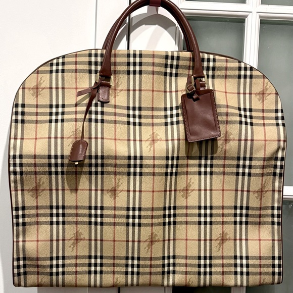 BURBERRY Vintage Haymarket Check Canvas Garment Bag - Picture 1 of 17